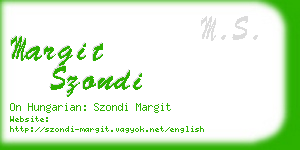 margit szondi business card